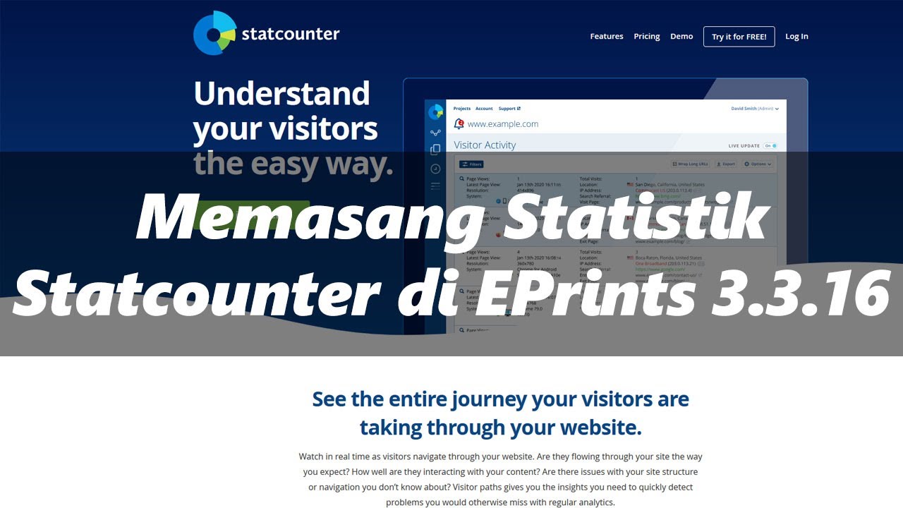 MEMASANG STATISTIK GRATIS (STATCOUNTER) DI EPRINTS 3.3.16 - YouTube