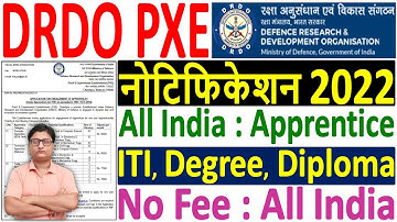 DRDO PXE Apprentice Recruitment 2022 ¦¦ DRDO Apprentice Form 2022 ¦¦ DRDO Apprentice Vacancy 2022