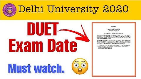 DUET Exam Date || NTA official Notice for DU Exam ||@CLUSTERcareer