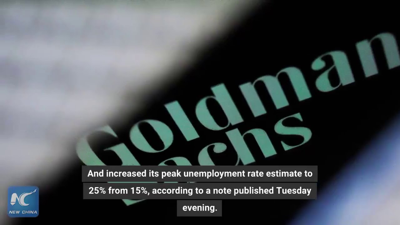 Goldman Sachs predicts the US second-quarter GDP will decline 39% 