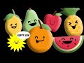 Happy sun sensory  fruit salad dance party  fun animation and music  high contrast