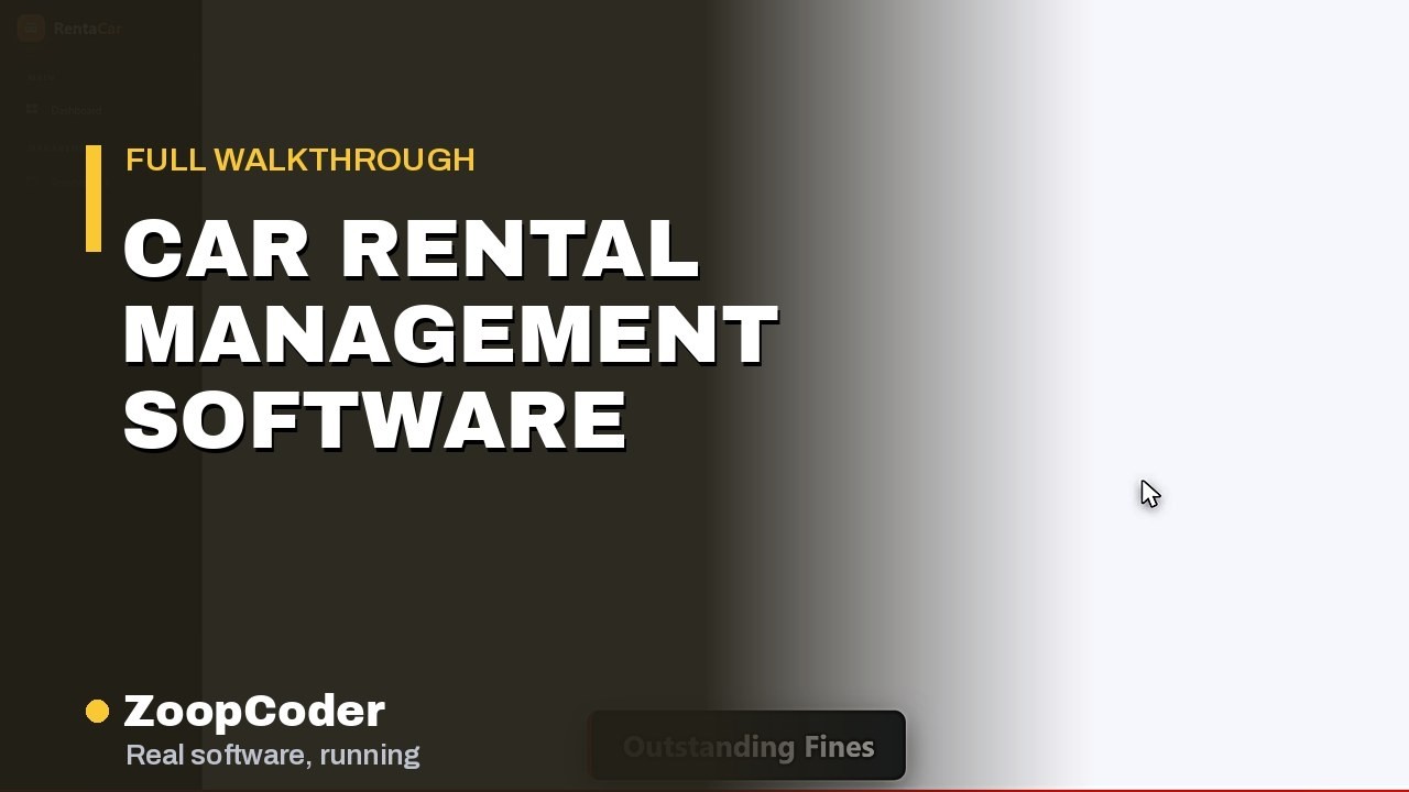 Opening frame of the demo: Car rental management software - fleet availability, reservations and profit per car