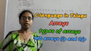 Arrays|types of arrays|MD arrays I/P and O/P|@RC REDDY INSTITUTE OF TECHNOLOGY ATP BY JYOSHNA RANI|