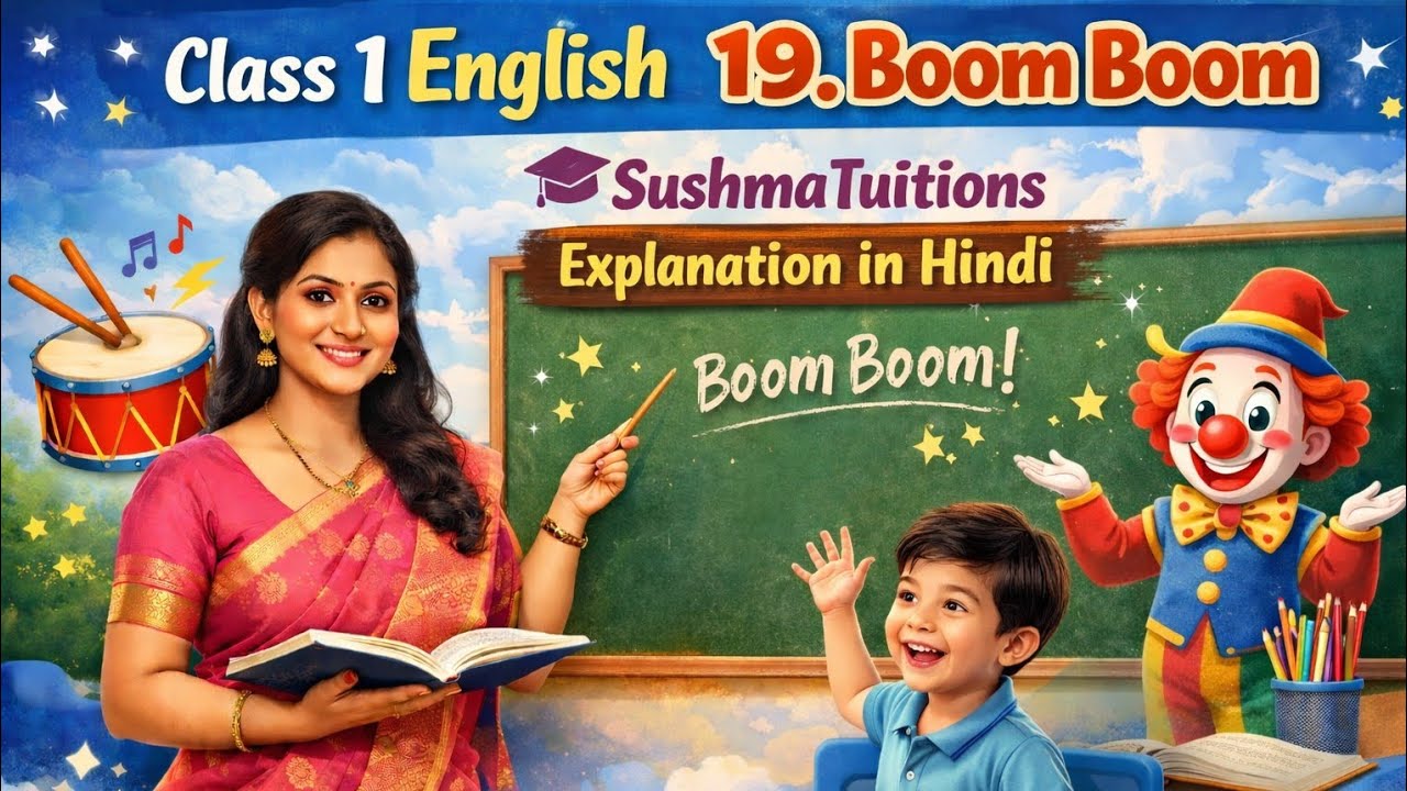 🤡BoomBoom Lesson🎈|Class1English Story👦✨|Joker aur Baccha ki Mazedaar Kahani😱Explanation in Hindi📚🌈🤩🥰