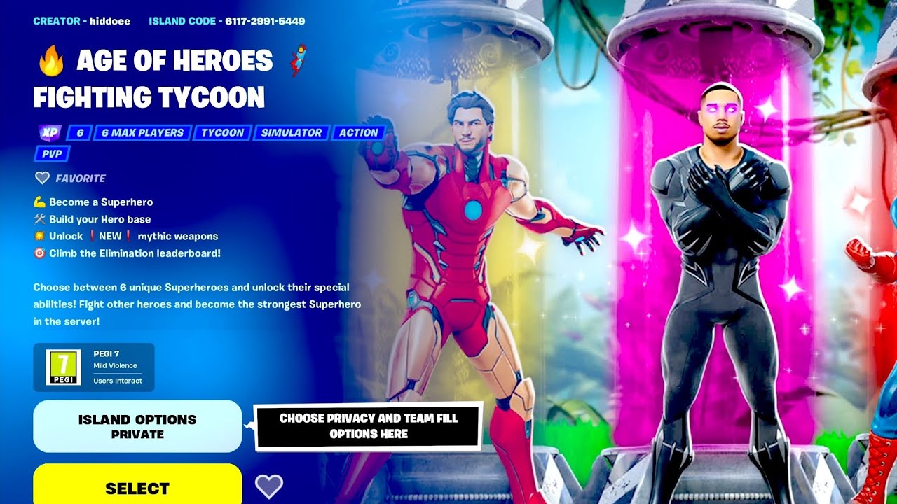 Heroes Anime Tycoon 🦸 [ mlugi ] – Fortnite Creative Map Code