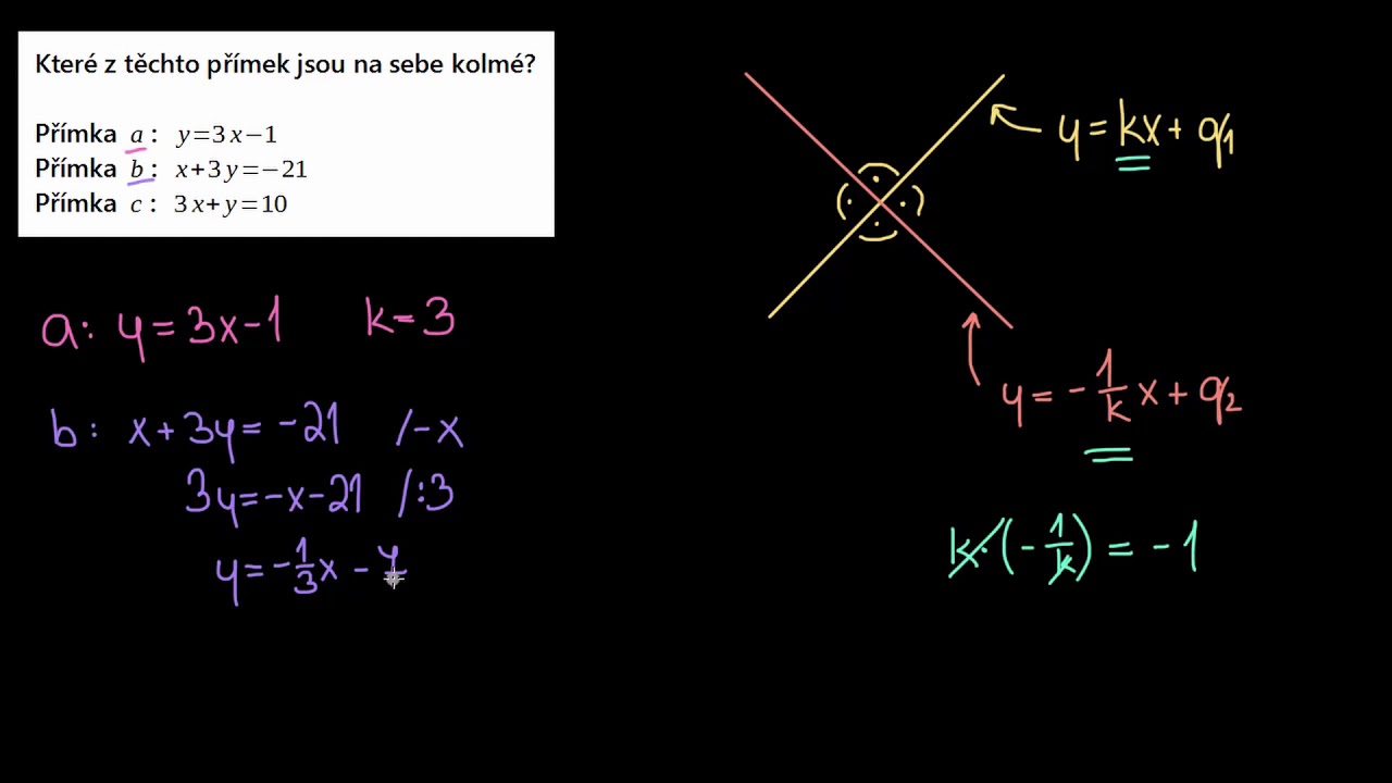 Kolmice a jejich rovnice | Analytická geometrie | Matematika | Khan Academy