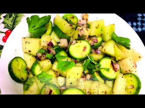 ஹனிடீயு வெள்ளரிக்காய் சாலட் | Honeydew Cucumber salad with easy dressing