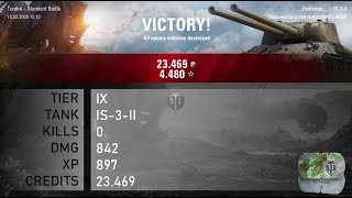 [1962] IS-3-II / 0 kills / 842 dmg / 597 xp / 23.469 credits || World of Tanks
