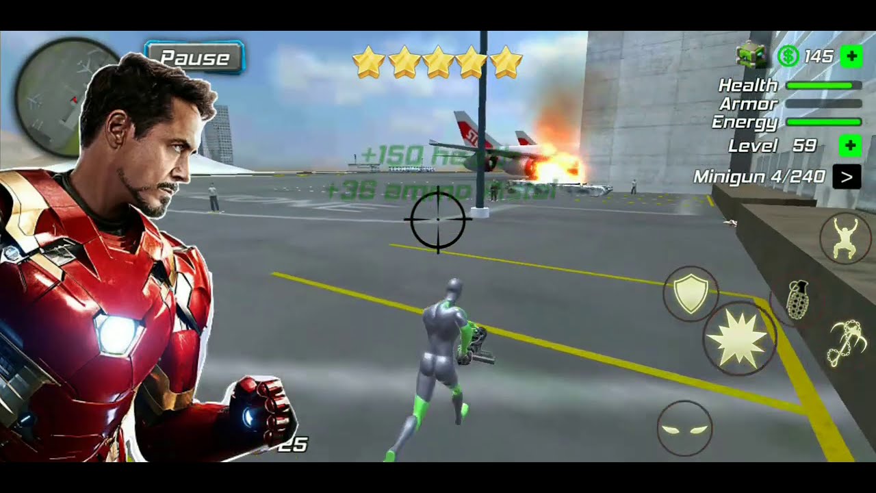 Rope frog ninja hero Vs /lron man | Rope frog ninja hero