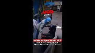 Disguised as a scavenger, a man in Bekasi stole a motorbike #short
