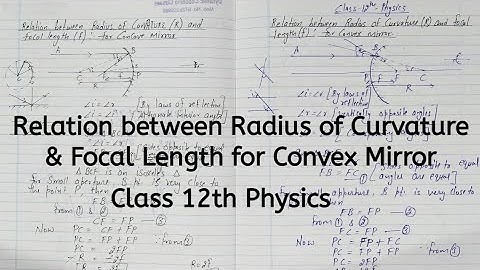 Relation between Radius of Curvature & Focal Length for Convex Mirror, Chapter 9, Ray Optics