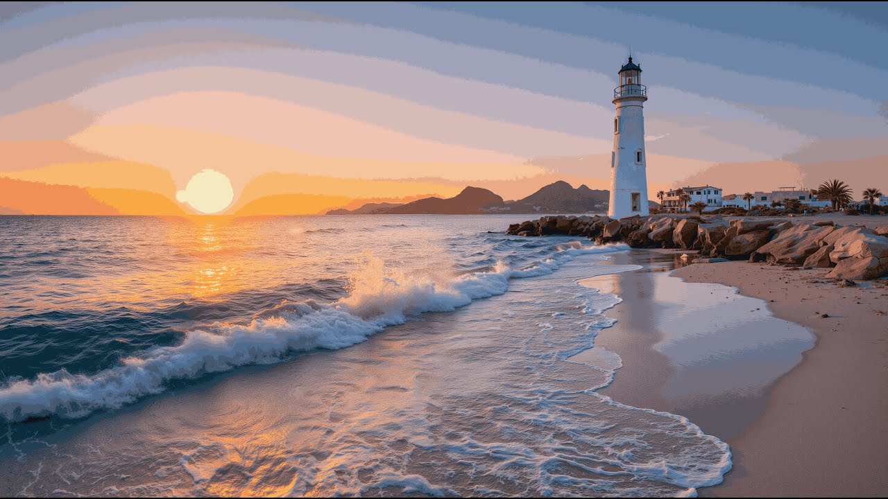 Gentle Calm Flute Music with Ocean Waves 🌊 Nature Sounds for Relaxation & Stress Relief