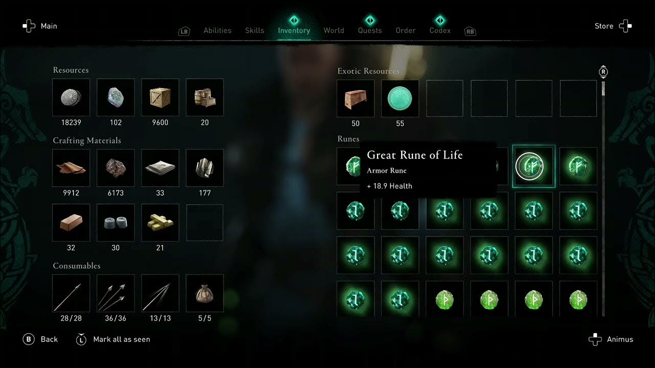 AC Valhalla Runes unable to equip and disappear YouTube