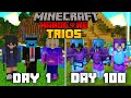 We survived 100 Days In Hardcore Minecraft - TRIO Minecraft Hardcore 100 Days