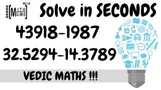 SUBTRACTION USING BAR NUMBERS, SUBTRACTION IN SECONDS, SUBTRACTION TRICK