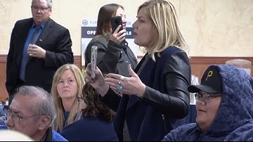 Protesters briefly disrupted a public meeting on the Keystone XL pipeline