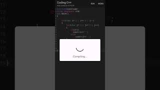 Best C++ pattern program tutorial video || 💯🧠 #codewriter07 #coding #youtubeshorts #programming