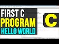 C language First program in Hello World print | #codebox #coding #codebox #clanguage