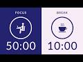 50/10 Pomodoro Timer with Brown Noise 🎧 4-Hour Study with Me for Deep Focus & ADHD ✨