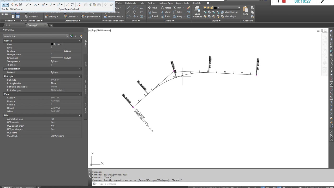 Configuração de apresentação do Estaqueamento no Civil 3D