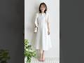 白いリネンのサマードレス完成!コーデ2パターン#ファッションコーデ #洋裁 #ootd #diy