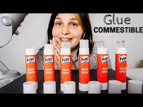 ASMR FRANÇAIS⎪MUKBANG Je mange des tubes de colle  / Edible Glue (Bruits de bouche)
