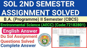 Environmental Science 2nd semester assignment Solved | B.a prog Environmental Science English Answer