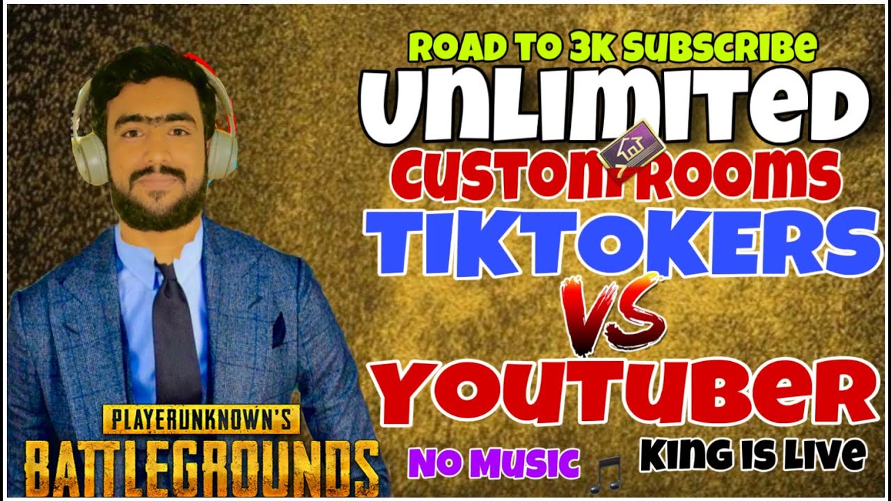 ROAT TO 3K SUBSCRIBER PLAY | CUSTOM ROOM TIKTOKER YOUTUBER | PUBGM ...