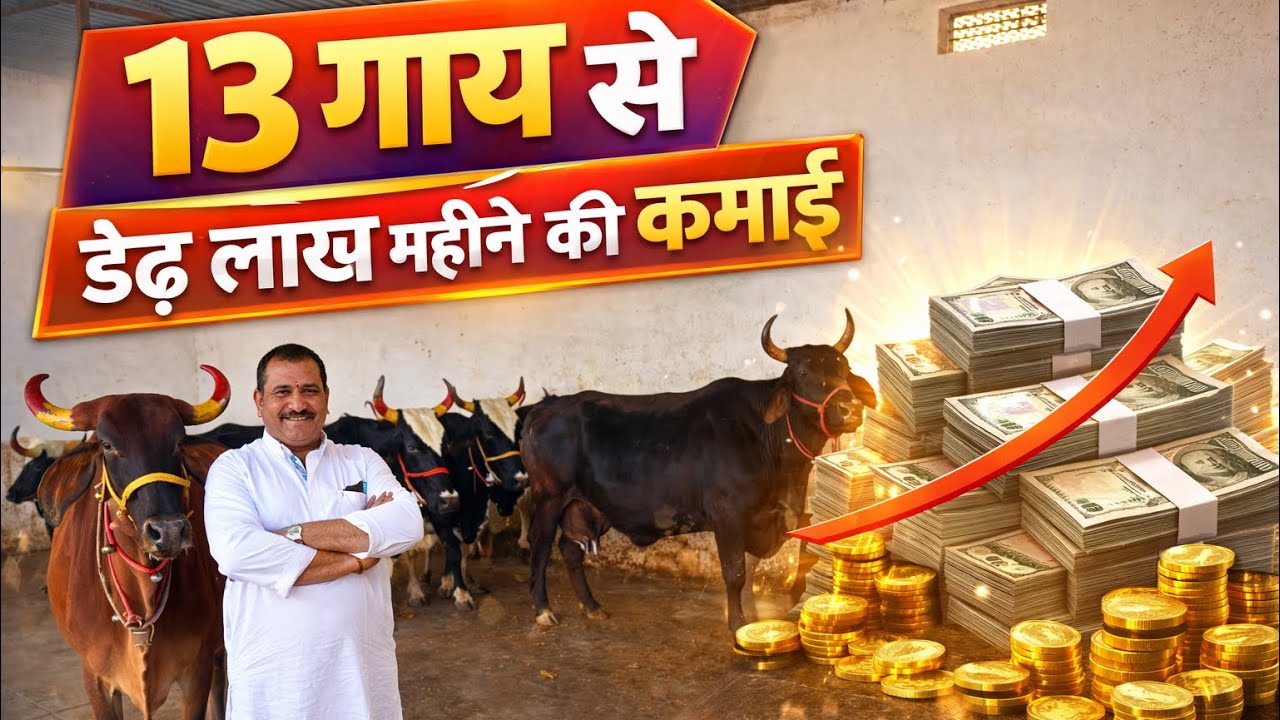 13 गाय से डेढ़ लाख महीने की कमाई 💲 कैसे करते हैं गाय भैंस के फॉर्म को मैनेज 
