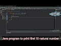 Java program to print first 10 natural numbers.#coding #trending #viral #java #program #education