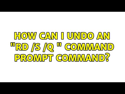 How can I undo an "RD /S /Q ＜path＞" command prompt command? (2 Solutions!!)