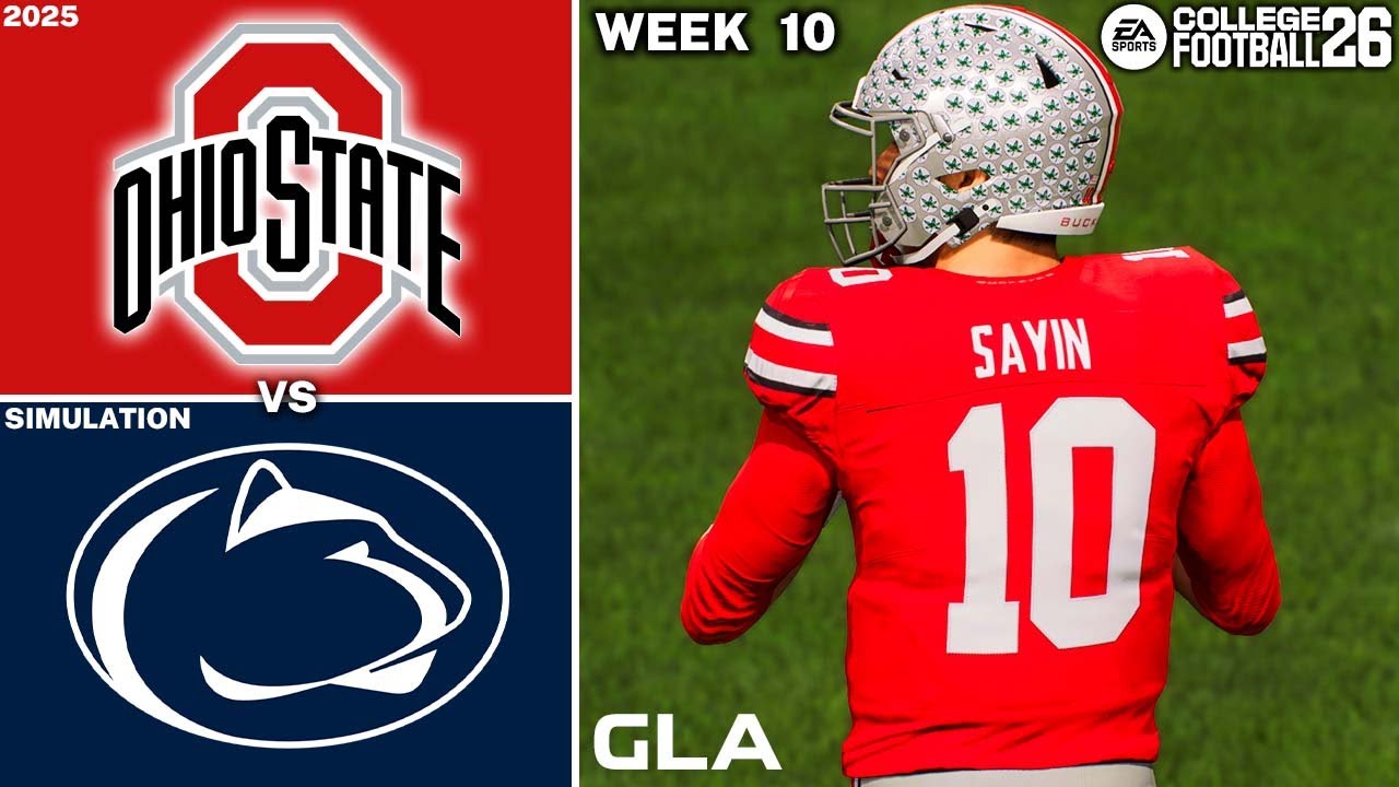 Ohio State vs. Penn State | Week 10 Simulation | CFB 26 PS5 Gameplay ...