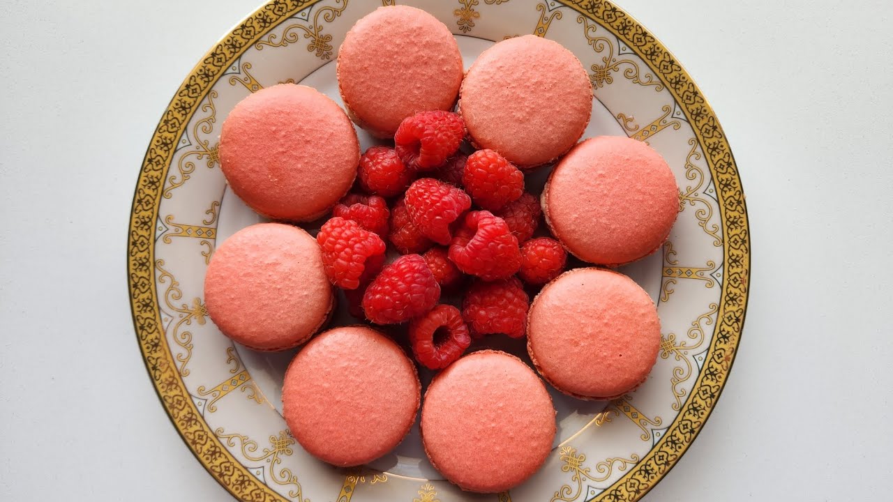 Бөөрөлзгөнөтэй макарон хийх / Raspberry Macarons Recipe / 라즈베리 마카롱 레시피