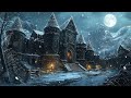 Winter Sanctuary Beneath the Silver Moon | Medieval Celtic Winter Ambience for Focus and Creative