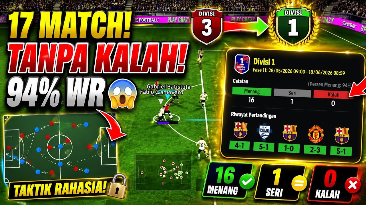 Dari Divisi 3 ke Divisi 1 TANPA KALAH! 😱 Akun Subscriber Cuma Butuh 17 Match! (94% WR)