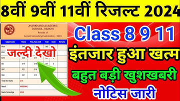 आ गया रिजल्ट अपडेट | Jac Board Class 11 Result 2024 | Class 9 Result date 2024 | Jac class 8 result