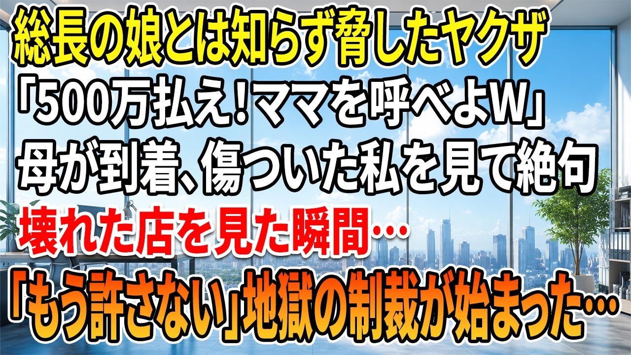 「ママに500万持ってきてもらえなきゃ、てめえの体を売り飛ばすぞ」――本屋に押し入ったヤクザは、店内を破壊しながら私を殴りつけた。私は工藤組の組長の娘。でも、ここが母の組の店だと知られたくなかった。商店街での立場が壊れるから。私は泣く泣く母を呼んだ。母が現れた瞬間、ヤクザの顔から余裕が消えた。そして、その後の一言が全てを変えた。あの日、私は商店街に本当の安寧を取り戻せると思っていた。でも、そ...