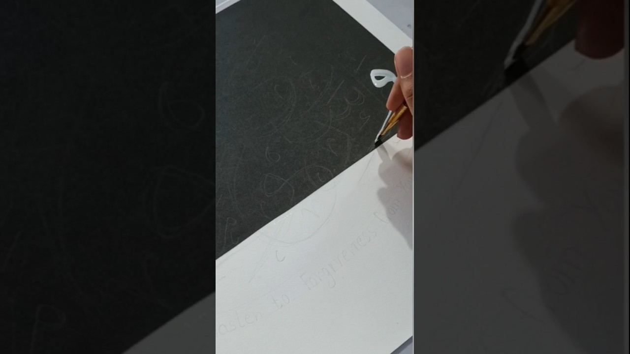 Arabic Calligraphy Drawing Tutorial | And hasten to forgiveness from Your Lord Art  #art #shorts
