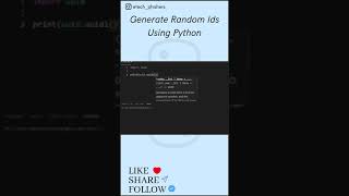 Generate Random IDs Using Python 🤩🔥