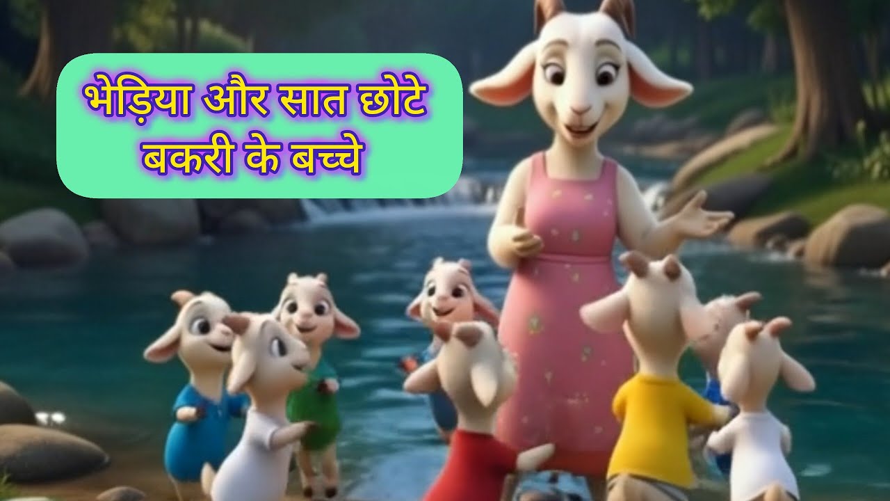 भेड़िया और सात छोटे बकरी के बच्चे 🐺🐐 | बच्चों की कहानी | हिंदी एनिमेटेड कहानी//