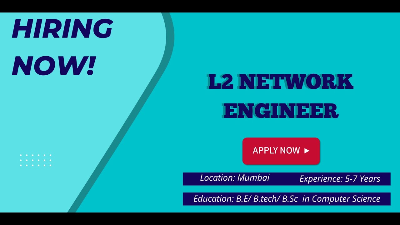 L2 Network Engineer | Network Engineer Jobs | Network Security Engineer |  Network Security Jobs - Youtube