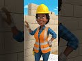 Construction worker's wall trick goes wrong 😱 #construction #fail #satisfying