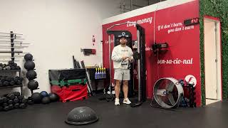 How to do a explosive half moon jump squat to cable row