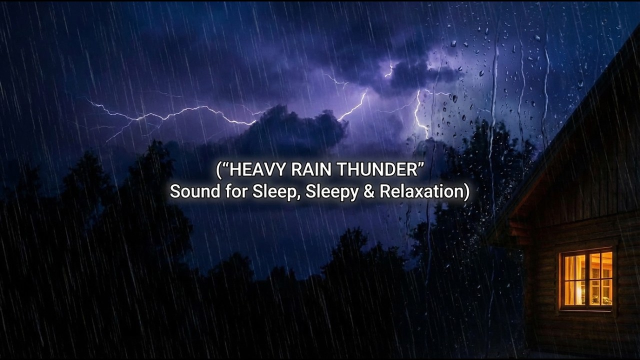 Beat Insomnia & Stress ⛈️ Heavy Rain Thunderstorm on Tin Roof & Powerful Thunder