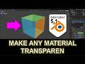 Blender 5.1 Tutorial: Alpha Transparency & Material Opacity for Any 3D Mesh