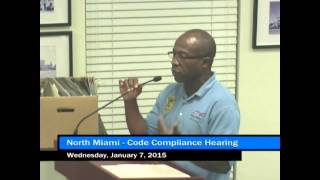 North Miami Code Compliance Hearing - January 7, 2015