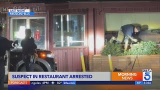 Suspect climbs out broken window after burglary call at Mission Hills restaurant
