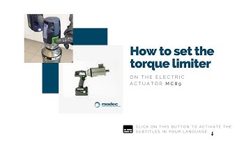 How to set the torque and speed on the electric actuator MC89