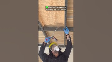 Wood ceiling acoustic insulating by innovative spray polyurethane heat insulation Polynor