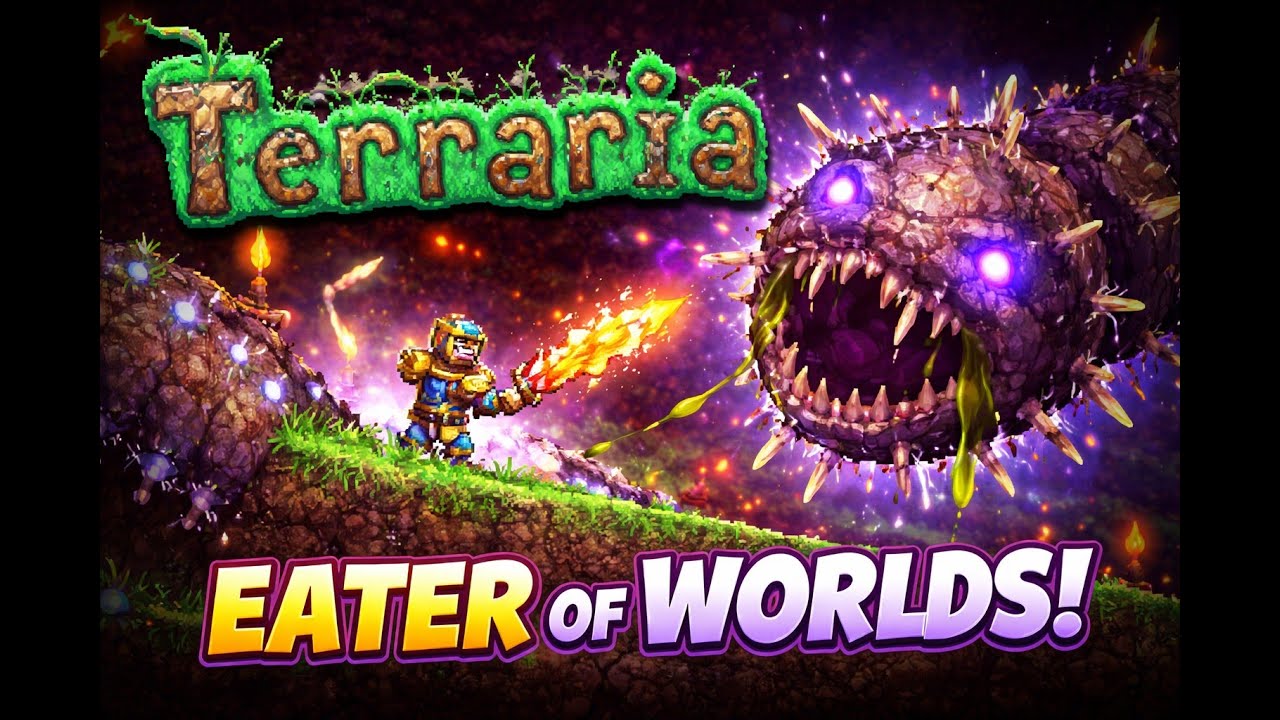 Eater of Worlds Boss Fight | Terraria